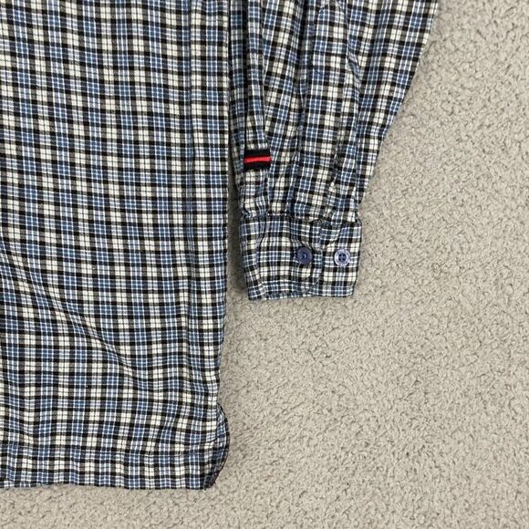 Vintage FUBU Shirt Men L Blue Plaid Long Sleeve Casual Button Down - Picture 2 of 10